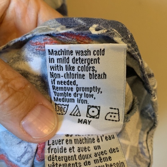 Columbia Men’s Fishing Lure Print Shirt XL Cotton Button-Up Short Sleeve Casual - Picture 11 of 11